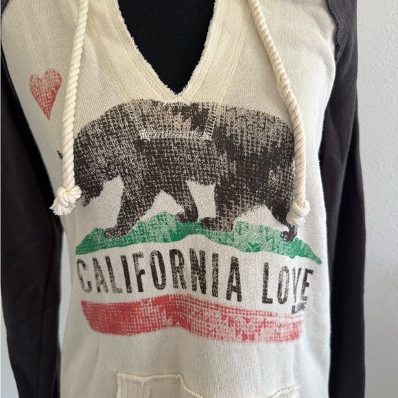 Billabong California Love Raglan Hooded Pullover Sweater-size M - Picture 3 of 8